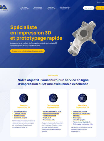 Nouveau site pour LNA Prototypes, spécialiste de l'impression 3D pour professionnels